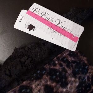 Fit Fully Yours Elegant Black and Brown Leopard And Black Lace Bra